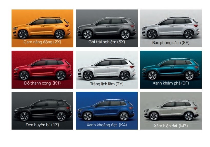 Bảng màu Skoda Karoq