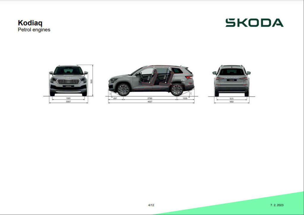 kích thước xe Skoda Kodiaq